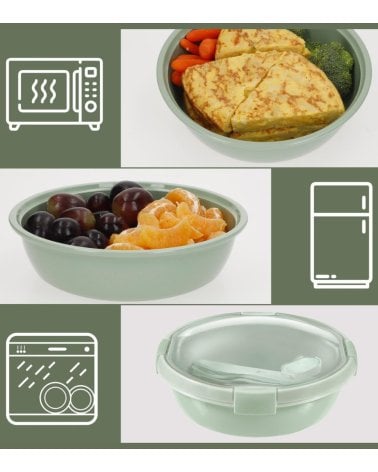 Fiambrera Redonda To Go con Cubiertos