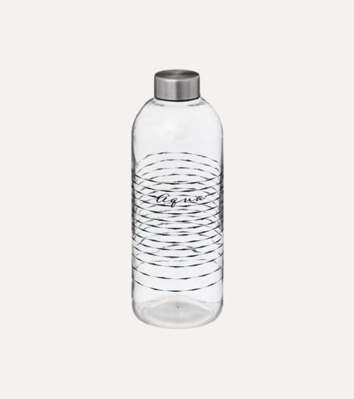Botella Aqua de Vidrio con Tapa de Acero