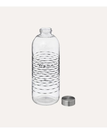Botella Aqua de Vidrio con Tapa de Acero