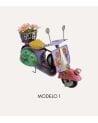 Figura Decorativa Scooter Hippie de Metal y Plástico