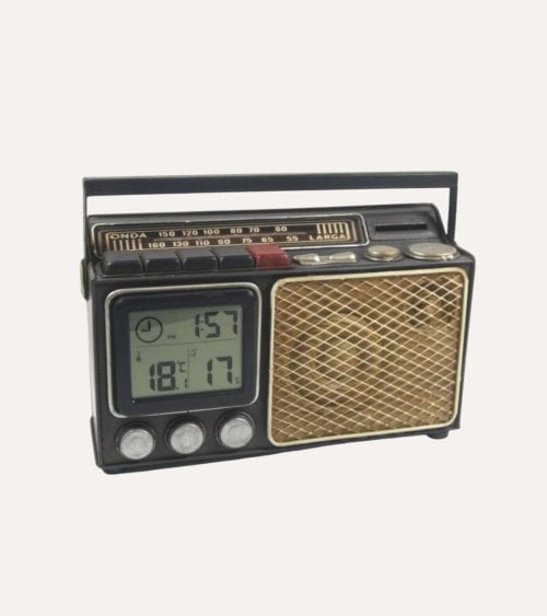 Hucha Radio Decorativa con Reloj de Metal