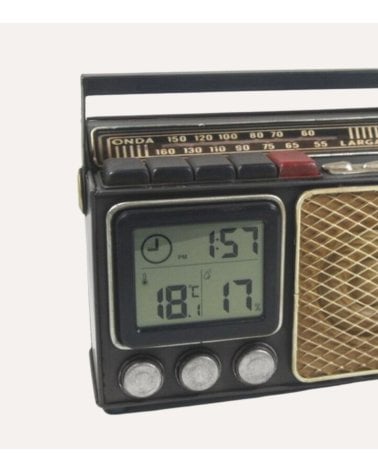 Hucha Radio Decorativa con Reloj de Metal