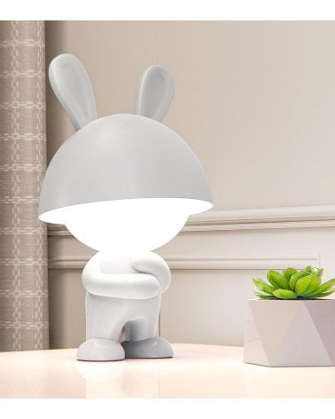 Lámpara de Mesa Infantil Conejo Posando con 8 Funciones