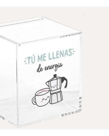 Caja Portacápsulas Me Llenas de Energía de Acrílico