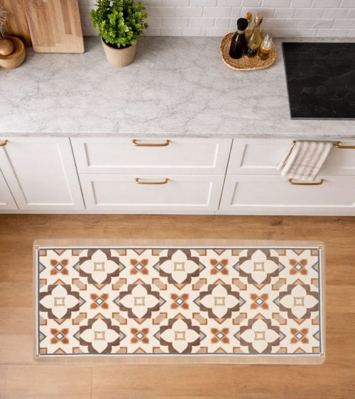 Alfombra de Cocina Otoño Estilo Hidráulico de PVC