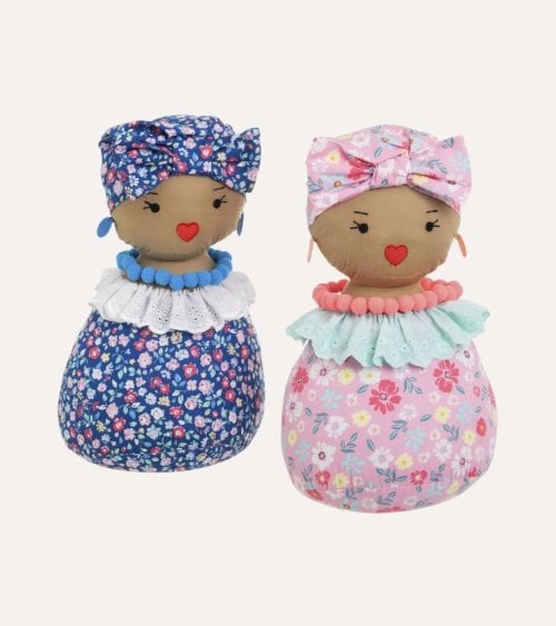 Tope de Puerta Africana con Flores de Poliéster