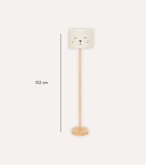 Lámpara de Pie Infantil Gato Felix de Madera