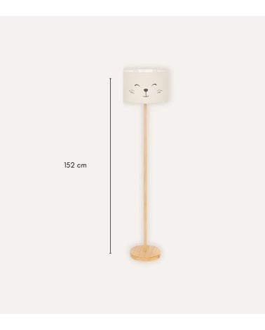 Lámpara de Pie Infantil Gato Felix de Madera