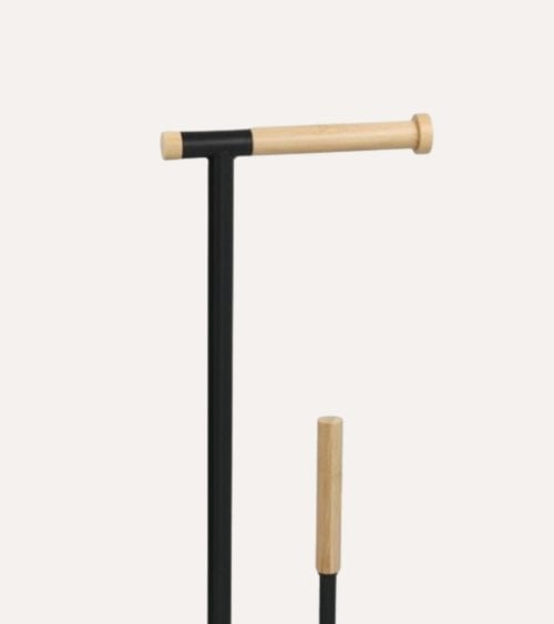 Portarrollos y Escobillero Ampu Bamboo de Metal y Bambú