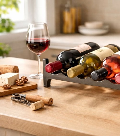 Botellero Apilable para 6 Botellas de Plástico Reciclado