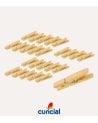 Set de 24 Pinzas Tradicional para Colgar Ropa de Madera