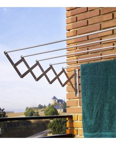 Tendedero Extensible de Pared Acordeón de Acero Epoxi