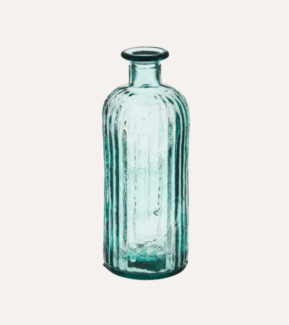 Botella Decorativa con Rayas de Cristal Reciclado