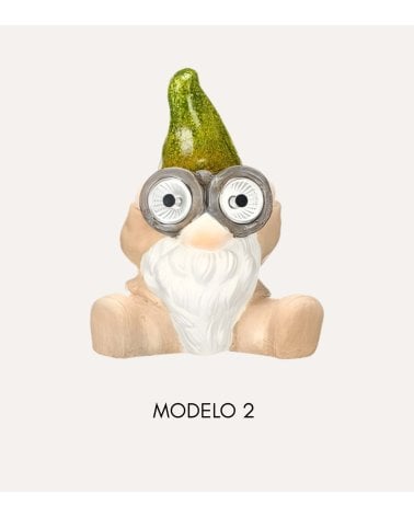 Figura Decorativa Solar Gnomo de Cerámica