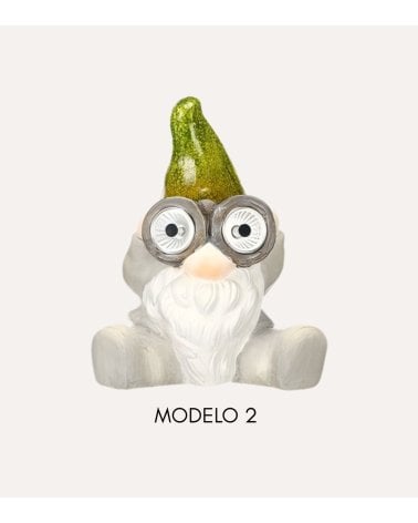 Figura Decorativa Solar Gnomo de Cerámica