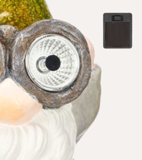 Figura Decorativa Solar Gnomo de Cerámica