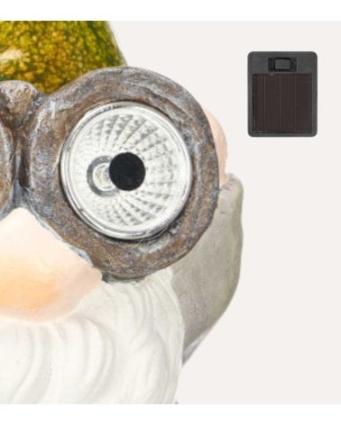 Figura Decorativa Solar Gnomo de Cerámica