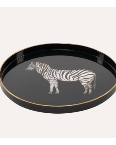 Bandeja Decorativa Redonda Cebra de Plástico