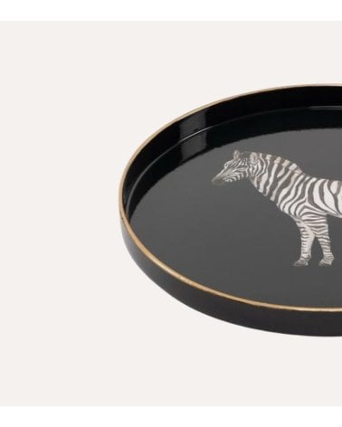 Bandeja Decorativa Redonda Cebra de Plástico