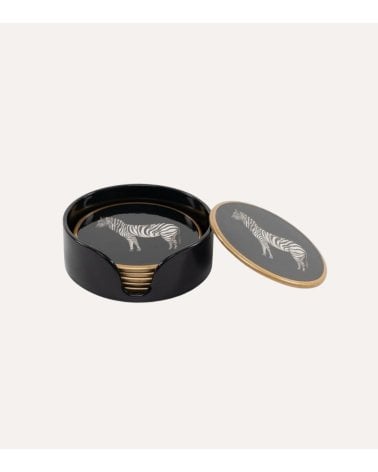 Set de 6 Posavasos Cebra de Plástico