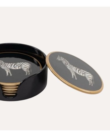 Set de 6 Posavasos Cebra de Plástico