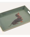 Bandeja Decorativa Perro Salchicha con Asa de Plástico