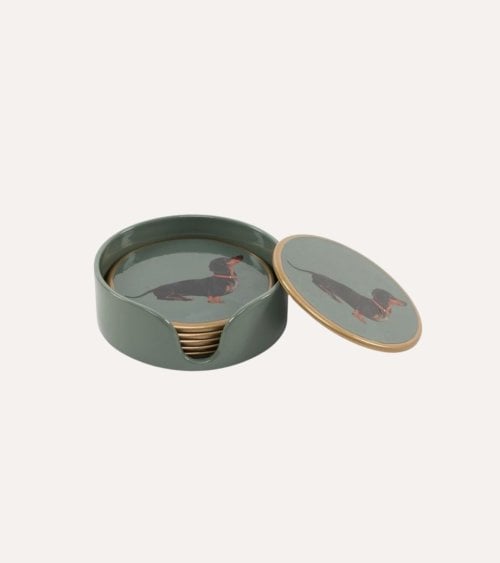 Set de 6 Posavasos Perro Salchicha de Plástico