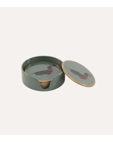 Set de 6 Posavasos Perro Salchicha de Plástico