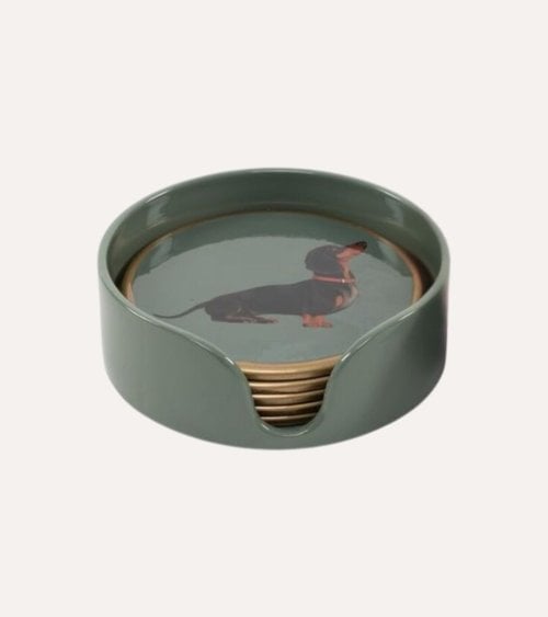 Set de 6 Posavasos Perro Salchicha de Plástico