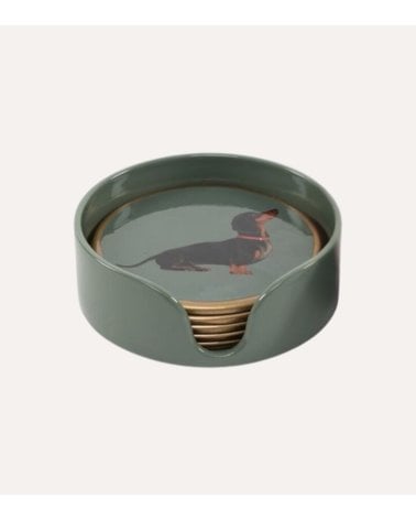 Set de 6 Posavasos Perro Salchicha de Plástico