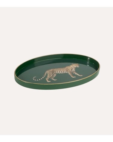Bandeja Decorativa Oval Guepardo de Plástico