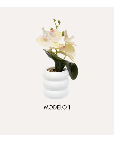 Orquídea Decorativa Mick con Maceta de Cemento