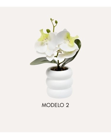 Orquídea Decorativa Mick con Maceta de Cemento
