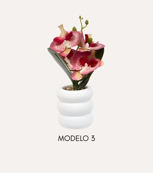 Orquídea Decorativa Mick con Maceta de Cemento