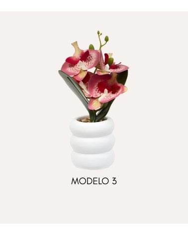 Orquídea Decorativa Mick con Maceta de Cemento