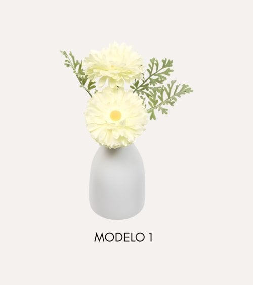 Flores Decorativas Bina en Maceta de Gres