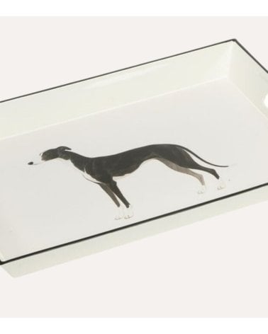 Bandeja Decorativa Perro Galgo con Asa de Plástico