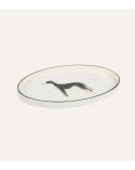 Bandeja Decorativa Oval Perro Galgo de Plástico