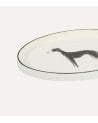 Bandeja Decorativa Oval Perro Galgo de Plástico