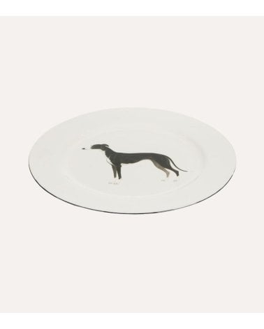 Bajo Plato Perro Galgo de Plástico