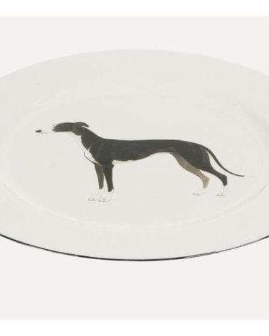 Bajo Plato Perro Galgo de Plástico