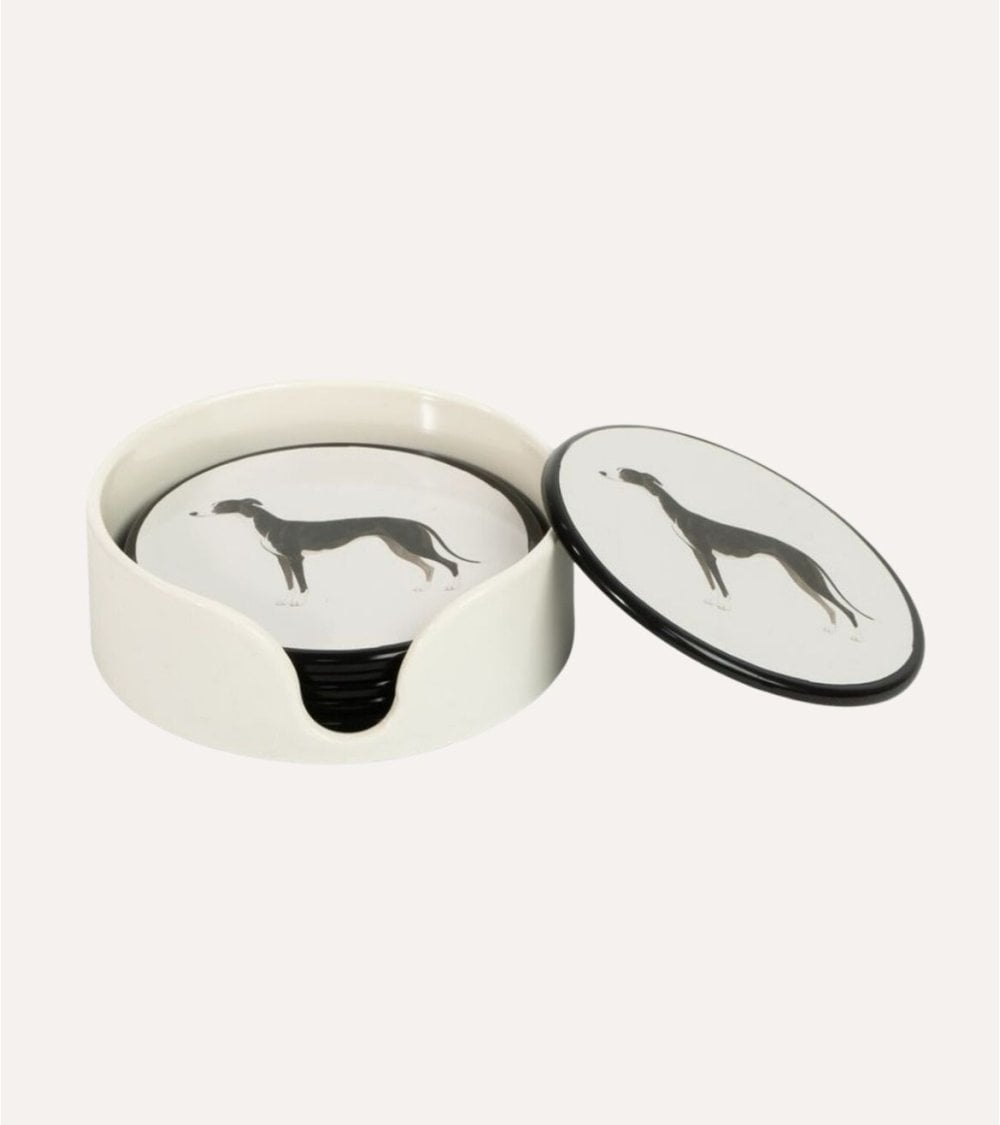Set de 6 Posavasos Perro Galgo de Plástico