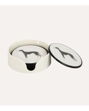 Set de 6 Posavasos Perro Galgo de Plástico