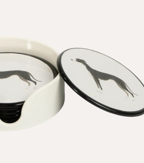 Set de 6 Posavasos Perro Galgo de Plástico
