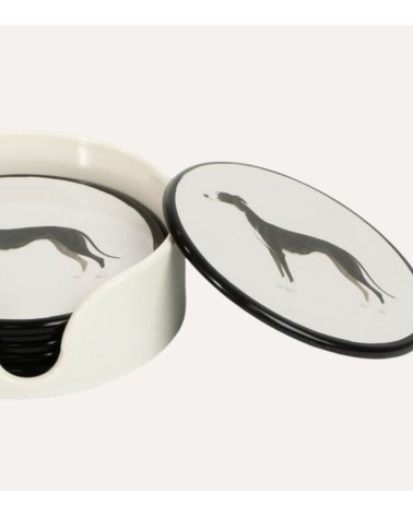Set de 6 Posavasos Perro Galgo de Plástico