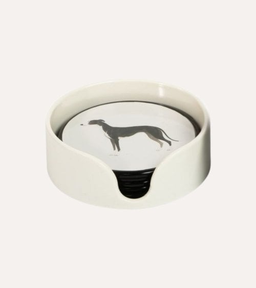 Set de 6 Posavasos Perro Galgo de Plástico