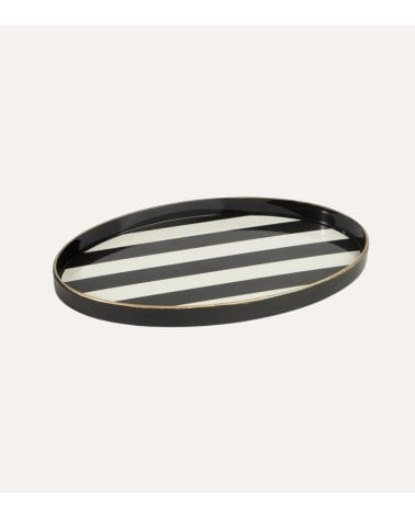Bandeja Decorativa Oval Rayas Excellence de Plástico