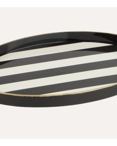 Bandeja Decorativa Oval Rayas Excellence de Plástico