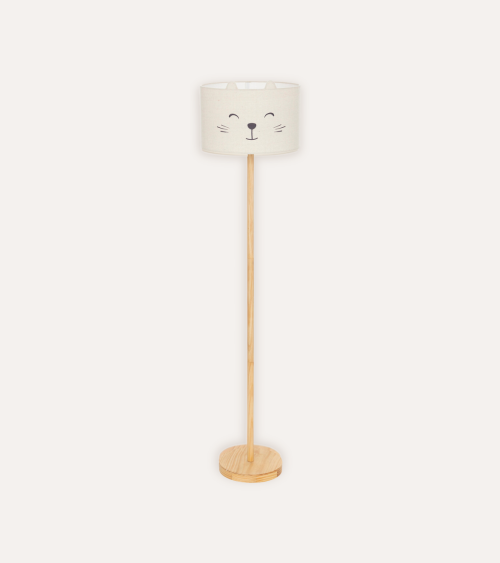 Lámpara de Pie Gato Felix de Madera