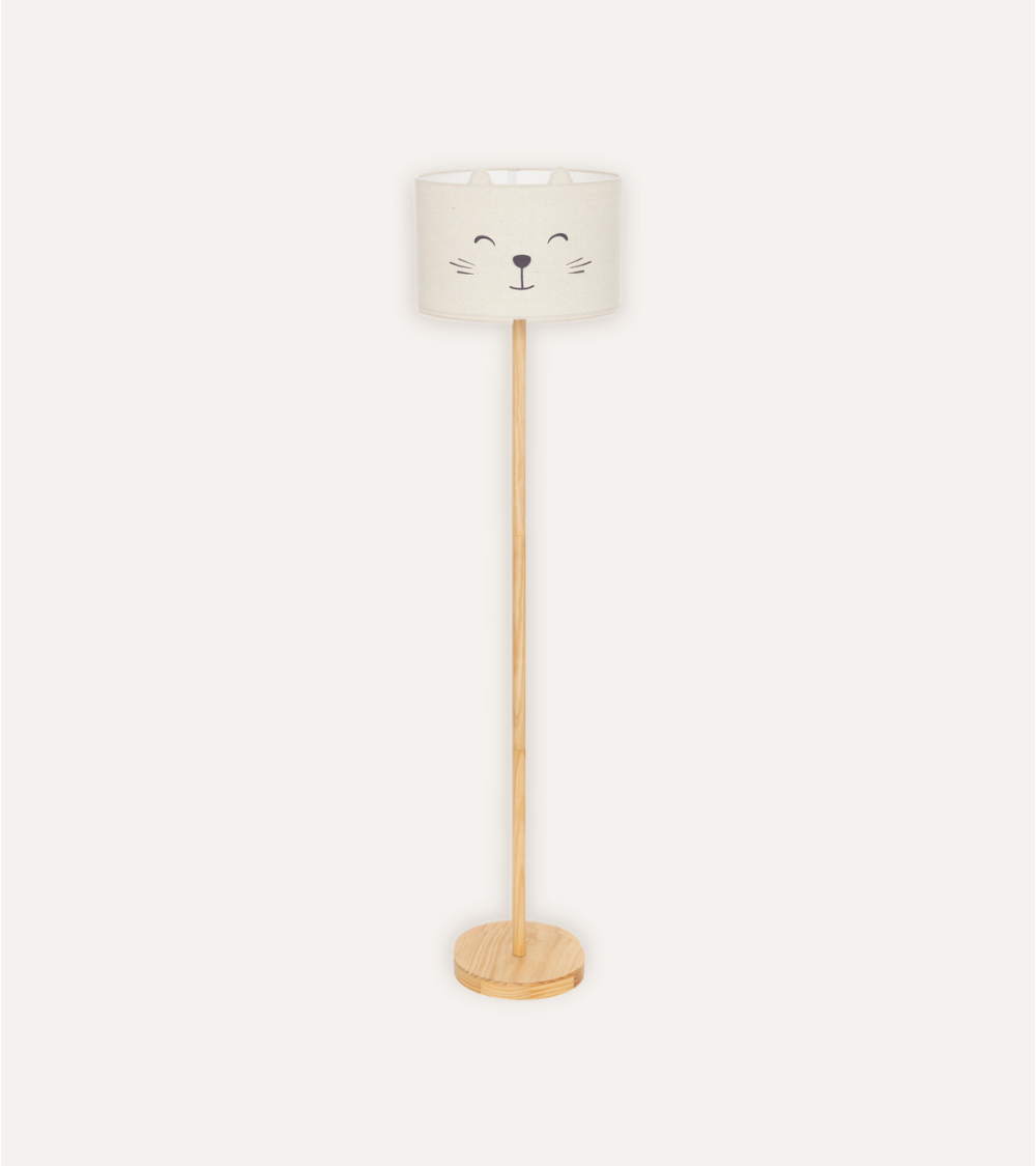 Lámpara de Pie Gato Felix de Madera